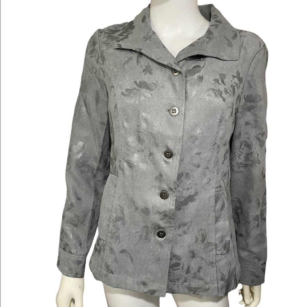 Chico’s soft gray (0) Spring jacket 🇺🇸 excellent condition w/pockets small